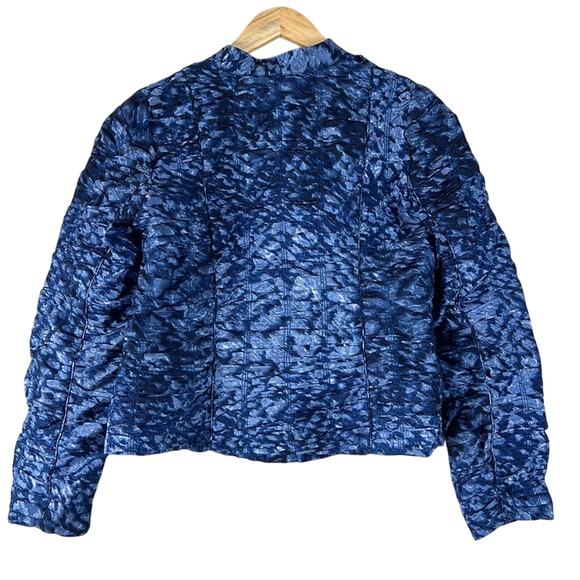 Chico’s Blue Pleated Ruched Jacket - Picture 2 of 3